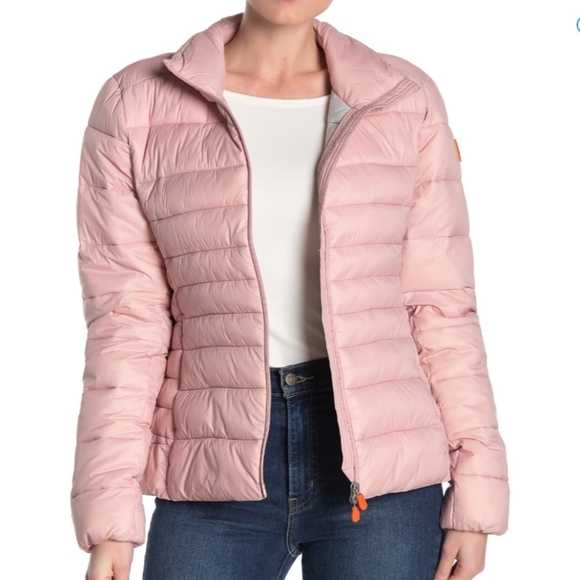 SAVE THE DUCK Blush Pink Giga Classic Puffer Coat - Picture 13 of 15